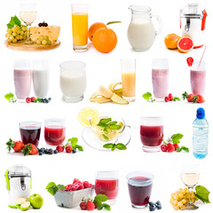healthy drinks on a white background