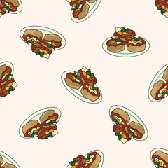 Italian food , cartoon seamless pattern background