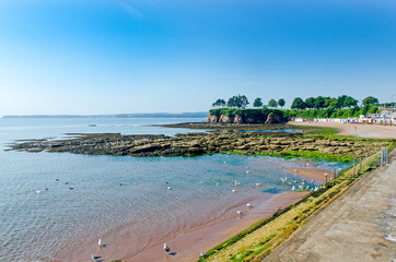 Corbyn Beach and  Headland, Torquay, Devon, UK.