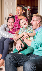 Gay Parents Tickling Their Children