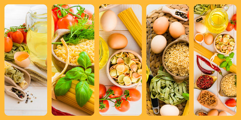 photo collage of pasta