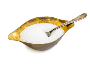 sugar in a metal  bowl 