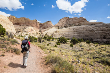 Obraz premium Randonneuse à Capitol Reef