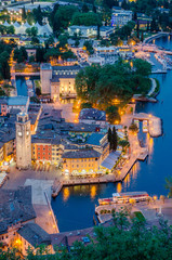 Lake Garda, Town of Riva del Garda, Italy (blue hour) - 85740521
