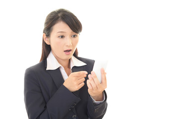 Fototapeta premium 驚く女性