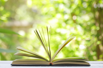 Notebook  on wooden table