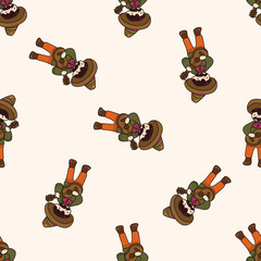 Mexican , cartoon seamless pattern background