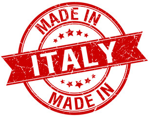 made in Italy red round vintage stamp