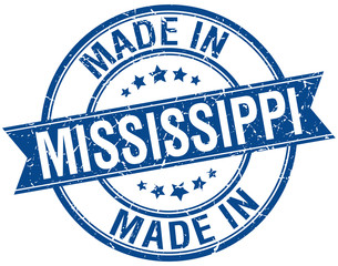 made in Mississippi blue round vintage stamp