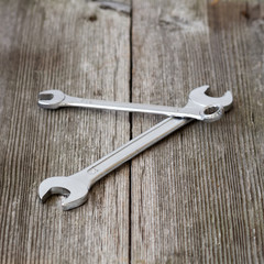wrench on wood