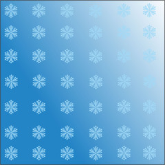 falling snowflakes on the blue background vector image