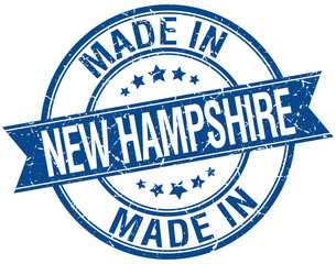 made in New Hampshire blue round vintage stamp