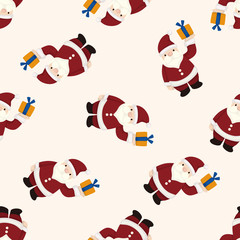 santa claus , cartoon seamless pattern background