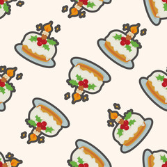 Christmas cake , cartoon seamless pattern background