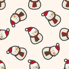 snowman cartoon , cartoon seamless pattern background