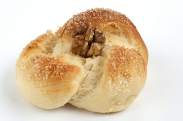 Bread with sugar and walnut