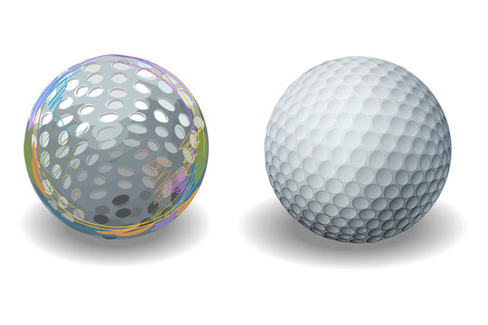 Golf Ball isolated on White Background
All elements are in separate layers and grouped.