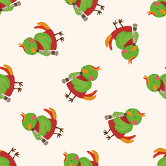 animal bird playing instrument cartoon , cartoon seamless pattern background