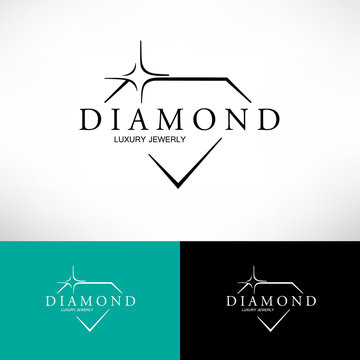 Icon with Stylized Diamond.  Vector Logo.