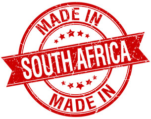 made in South Africa red round vintage stamp
