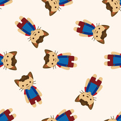 cat cartoon , cartoon seamless pattern background