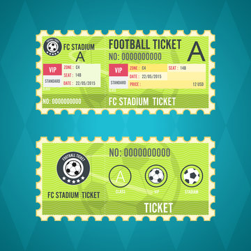 Football ticket card green design