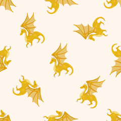 dragon , cartoon seamless pattern background
