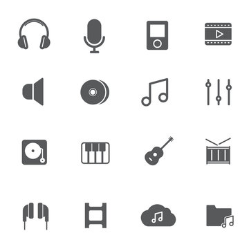 Music Icons. Vector illustration.