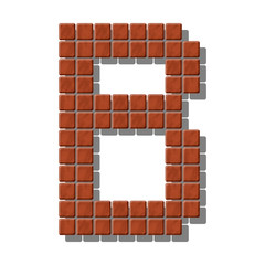 Letter B made from realistic stone tiles