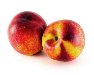 Nectarine fruit isolated on white background