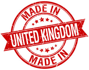 made in United Kingdom red round vintage stamp