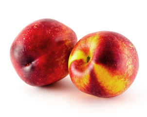 Nectarine fruit isolated on white background