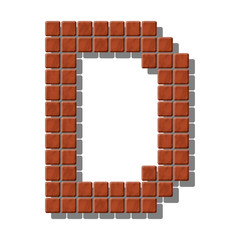 Letter D made from realistic stone tiles