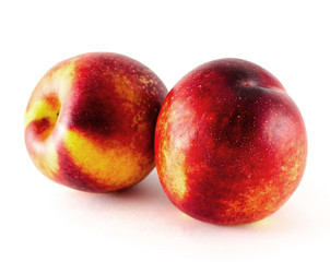 Nectarine fruit isolated on white background