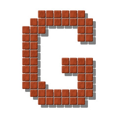 Letter G made from realistic stone tiles