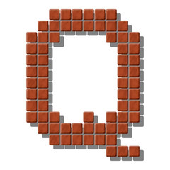 Letter Q made from realistic stone tiles