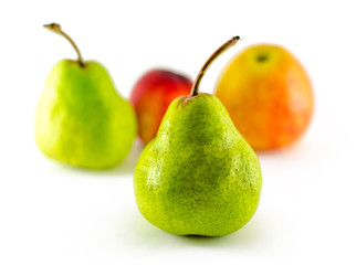 Apple fruit, nectarine, pear isolated on white