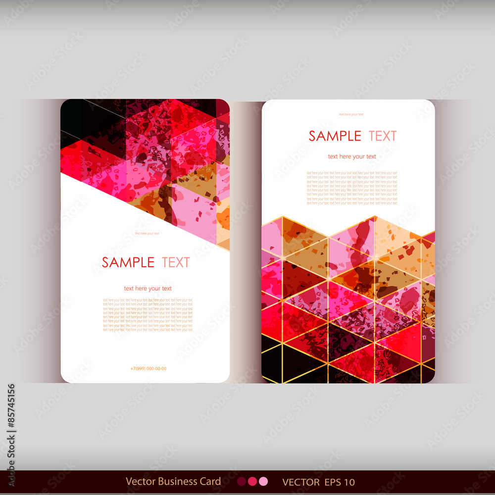 Wall mural Set of abstract geometric business cards.