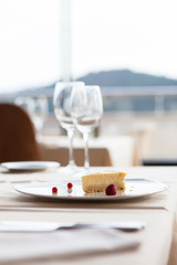 cheese cake on white plate