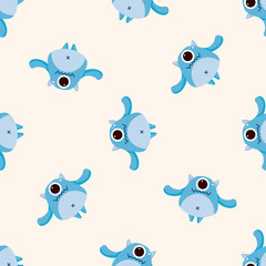 bizarre monster , cartoon seamless pattern background