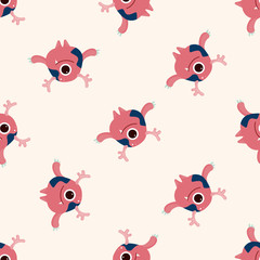 bizarre monster , cartoon seamless pattern background