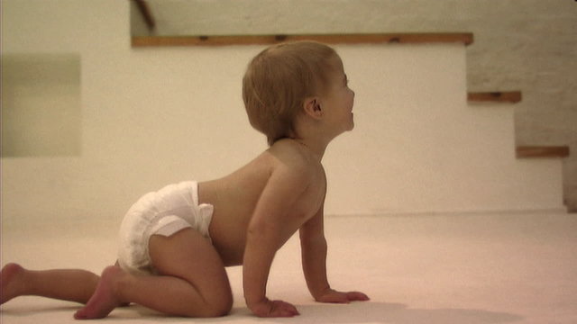 Baby learning to crawl