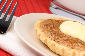 Mini walnut tart close-up