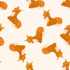 Fototapeta premium animal fox cartoon , cartoon seamless pattern background