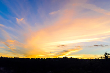 Orange Sunset Cloud with a Curve