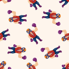 Wrestler , cartoon seamless pattern background