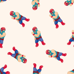 Wrestler , cartoon seamless pattern background