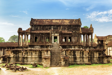 Fototapeta premium Library building of complex Angkor Wat in Siem Reap, Cambodia