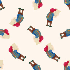 travelling person , cartoon seamless pattern background