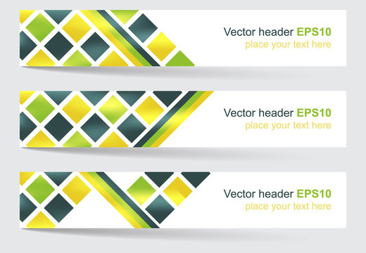 Vector header or banner with square pattern, design for your website presentation.
